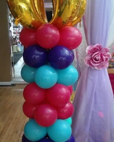 balloon column with Shimmer and Shine theme