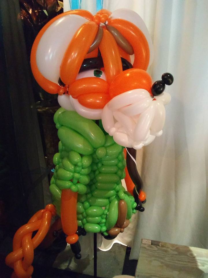 Life size balloon fox from Zootopia for a birthday celebration