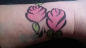 Pink roses hand painting design