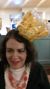 Queens golden balloon crown twisted for a birthday