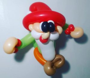 Gnome balloon twisted for a holiday celebration