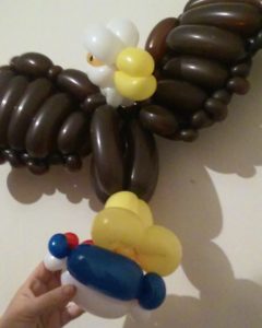 Eagle twisted out of balloons for a patriotic event.