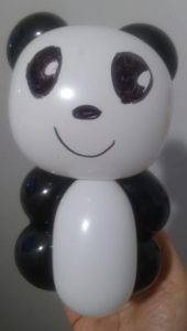 Twisted panda balloon for an event