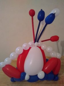 Red, white, and blue Fourth of July balloon hat 