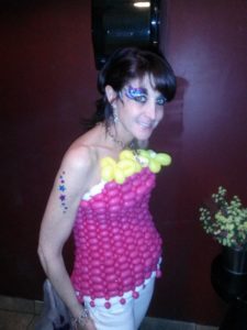 Pink balloon top with yellow balloon flowers for a celebration