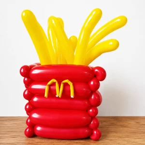 French fries balloon sculpture by Daisy’s Art and Magic, a balloon twister serving Long Island and Queens, NY.